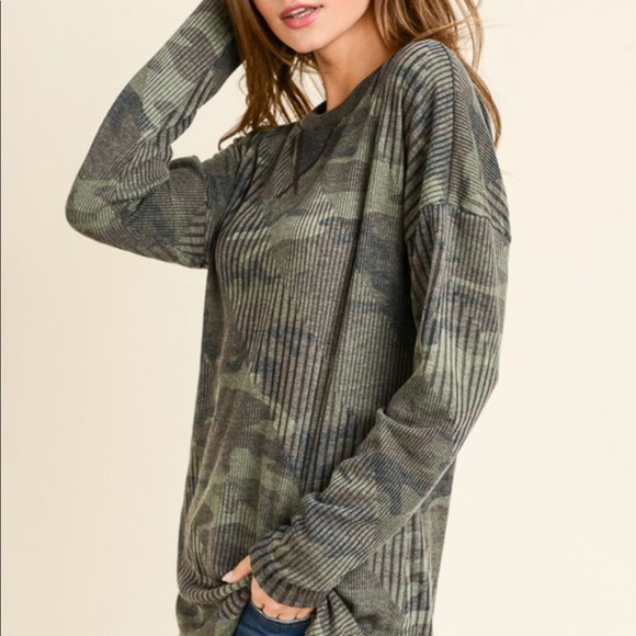 🆕 LAST 1 | EVE Ribbed Camo LS Top - Picture 6 of 7